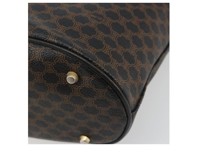 Céline Borsa Tote CELINE Macadam PVC Pelle Nero Tono Oro Auth BA14899 - vista 15