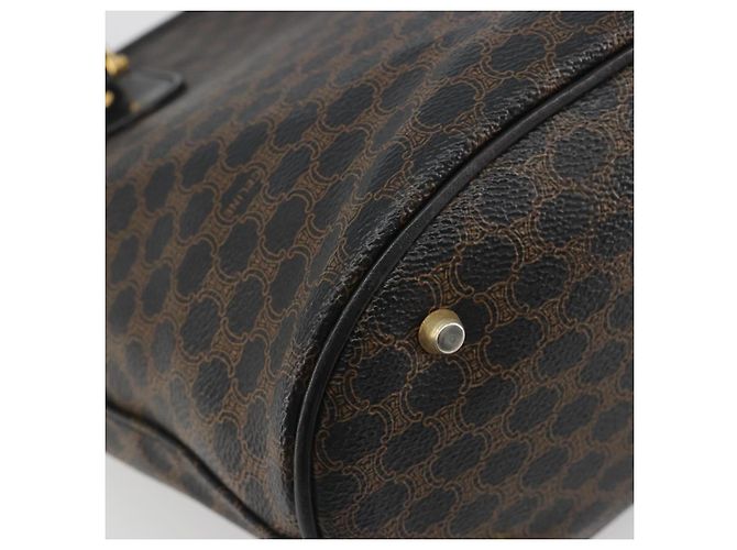 Céline Borsa Tote CELINE Macadam PVC Pelle Nero Tono Oro Auth BA14899 - vista 16