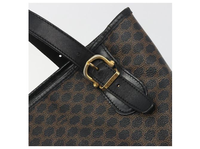 Céline Borsa Tote CELINE Macadam PVC Pelle Nero Tono Oro Auth BA14899 - vista 17