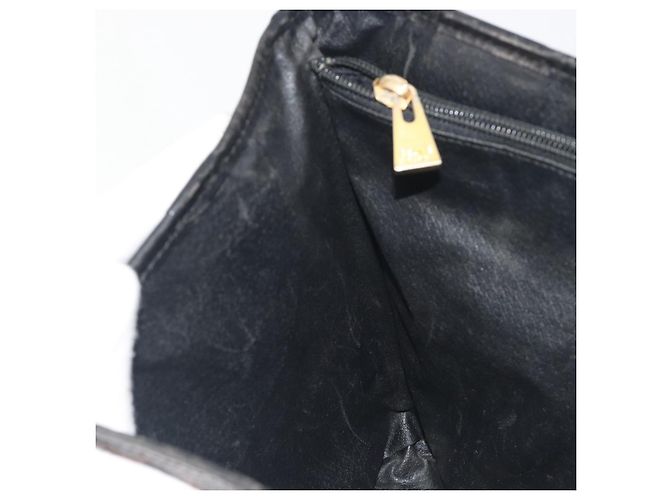 Céline Borsa Tote CELINE Macadam PVC Pelle Nero Tono Oro Auth BA14899 - vista 21