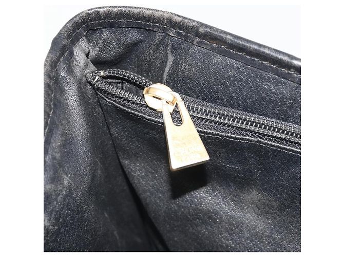 Céline Borsa Tote CELINE Macadam PVC Pelle Nero Tono Oro Auth BA14899 - vista 22