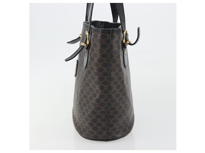 Céline Borsa Tote CELINE Macadam PVC Pelle Nero Tono Oro Auth BA14899 - vista 3