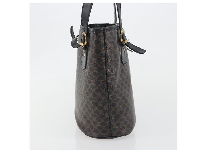 Céline Borsa Tote CELINE Macadam PVC Pelle Nero Tono Oro Auth BA14899 - vista 4