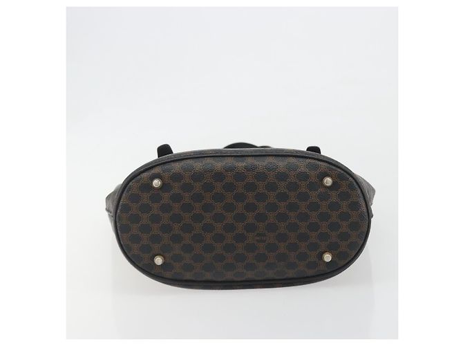 Céline Borsa Tote CELINE Macadam PVC Pelle Nero Tono Oro Auth BA14899 - vista 5