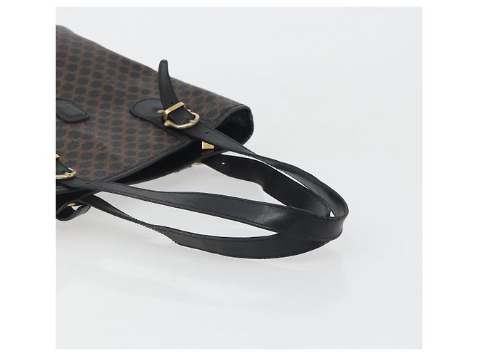 Céline Borsa Tote CELINE Macadam PVC Pelle Nero Tono Oro Auth BA14899 - vista 7