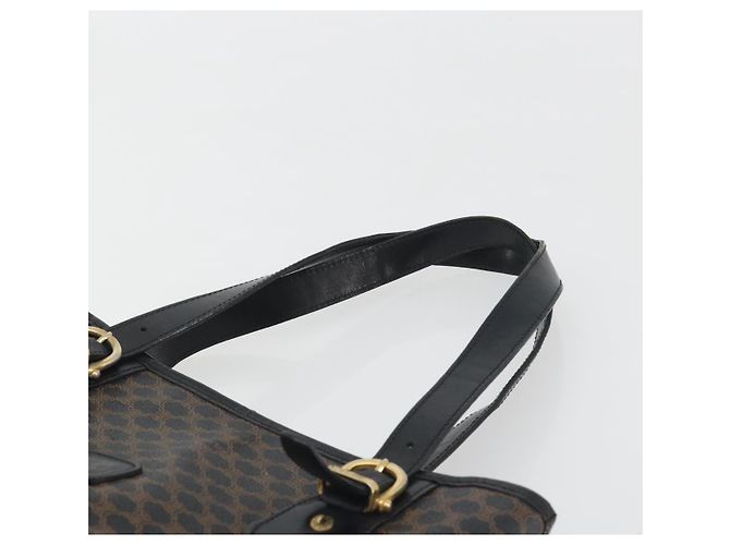 Céline Borsa Tote CELINE Macadam PVC Pelle Nero Tono Oro Auth BA14899 - vista 8