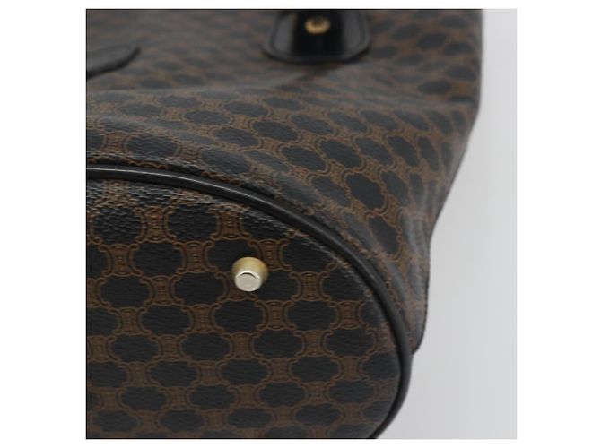 Céline Borsa Tote CELINE Macadam PVC Pelle Nero Tono Oro Auth BA14899 - vista 9