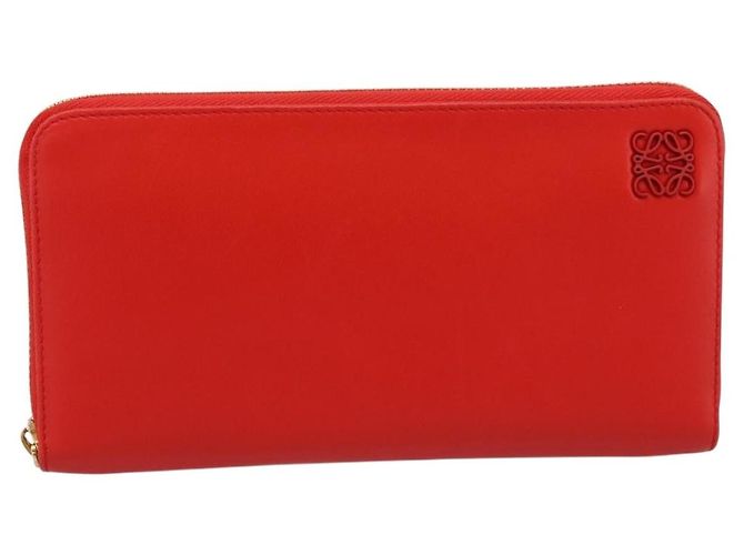 LOEWE Langbeutel aus Leder Rot Gold Auth 198761M Golden - Ansicht 13