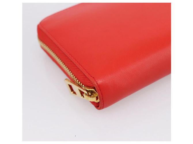 LOEWE Langbeutel aus Leder Rot Gold Auth 198761M Golden - Ansicht 14