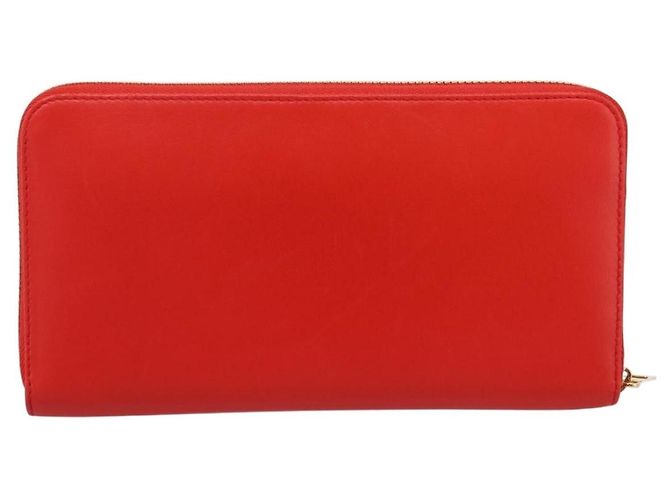 LOEWE Langbeutel aus Leder Rot Gold Auth 198761M Golden - Ansicht 2