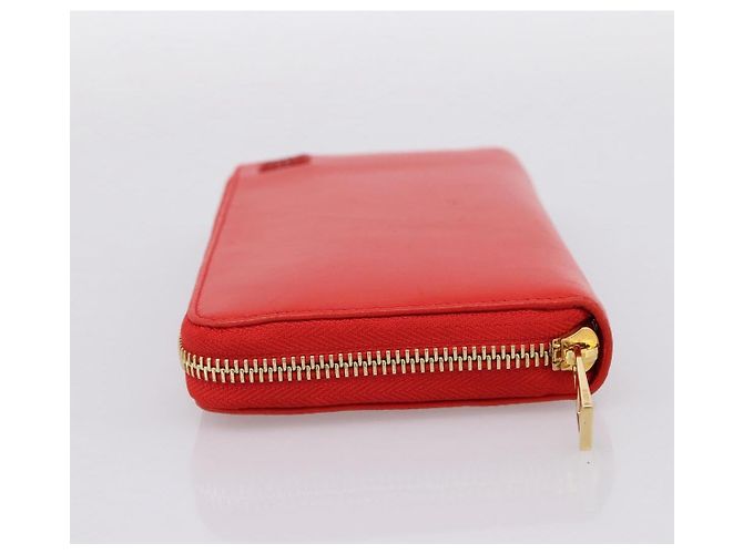 LOEWE Langbeutel aus Leder Rot Gold Auth 198761M Golden - Ansicht 3