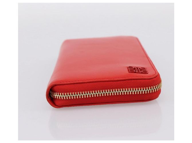 LOEWE Langbeutel aus Leder Rot Gold Auth 198761M Golden - Ansicht 4