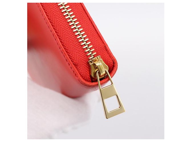 LOEWE Langbeutel aus Leder Rot Gold Auth 198761M Golden - Ansicht 8