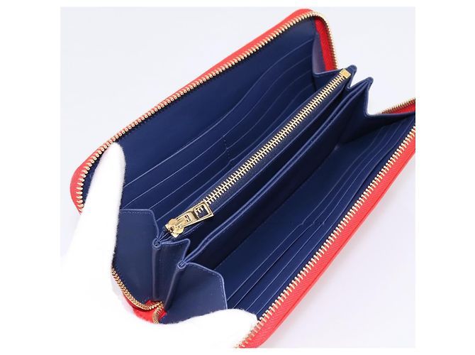 LOEWE Langbeutel aus Leder Rot Gold Auth 198761M Golden - Ansicht 9