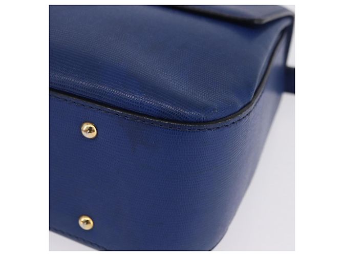 Céline Borsa a mano CELINE Circle in pelle 2way Blu Tono Oro Auth BA14889A - vista 16