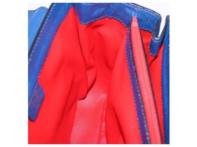 Céline Borsa a mano CELINE Circle in pelle 2way Blu Tono Oro Auth BA14889A - vista 23