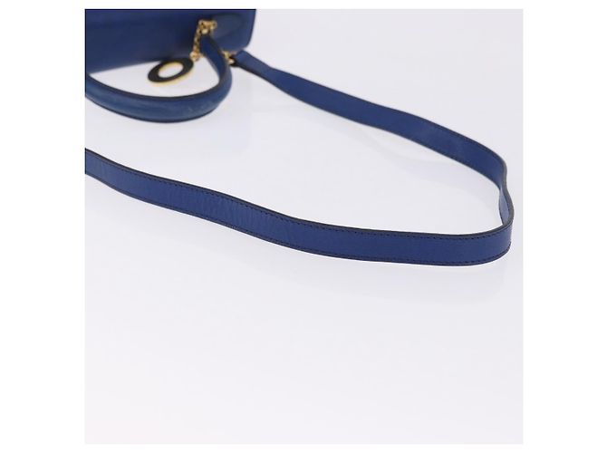 Céline Borsa a mano CELINE Circle in pelle 2way Blu Tono Oro Auth BA14889A - vista 9