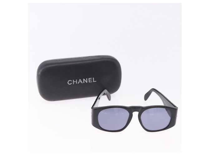 Occhiali da sole CHANEL COCO Mark Matelasse Plastica Nero Oro CC Auth 198824 D'oro - vista 12