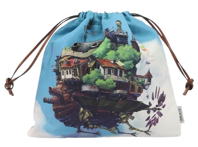 LOEWE Studio Ghibli Howl's Moving Castle Pouch Nylon Blue Auth 167496M - vista 13
