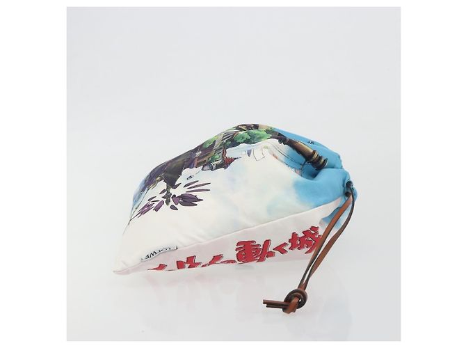LOEWE Studio Ghibli Howl's Moving Castle Pouch Nylon Blue Auth 167496M - vista 3