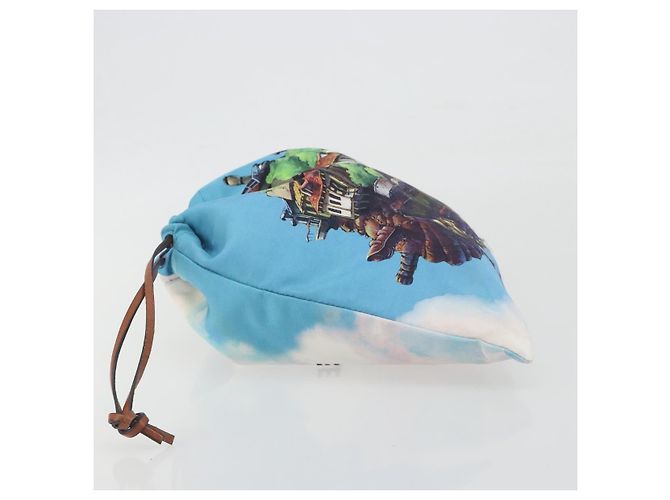 LOEWE Studio Ghibli Howl's Moving Castle Pouch Nylon Blue Auth 167496M - vista 4
