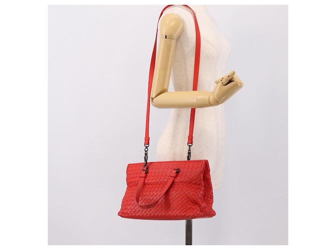 Borsa a mano BOTTEGA VENETA INTRECCIATO 2way Rossa Auth 198653A Rosso - vista 24
