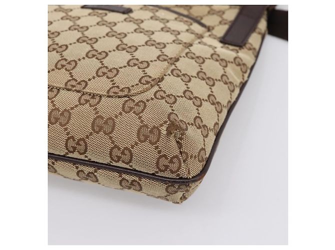 Borsa a tracolla GUCCI GG Canvas Beige Silver 122793 Auth 197038 Argento - vista 10