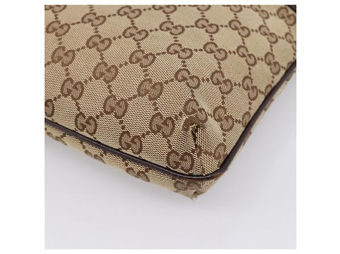 Borsa a tracolla GUCCI GG Canvas Beige Silver 122793 Auth 197038 Argento - vista 12