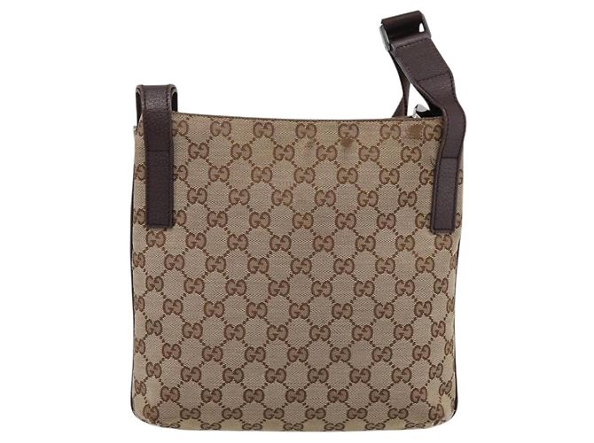 Borsa a tracolla GUCCI GG Canvas Beige Silver 122793 Auth 197038 Argento - vista 3