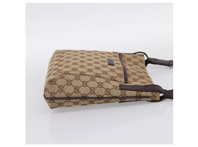 Borsa a tracolla GUCCI GG Canvas Beige Silver 122793 Auth 197038 Argento - vista 5