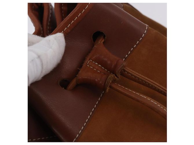 Borsa a Tracolla Burberrys Pelle Camoscio Marrone Oro Auth 196612A D'oro - vista 11