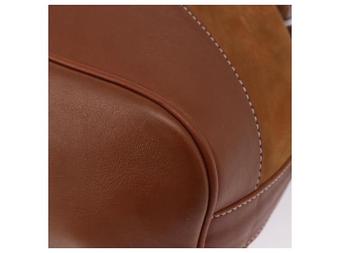 Borsa a Tracolla Burberrys Pelle Camoscio Marrone Oro Auth 196612A D'oro - vista 14