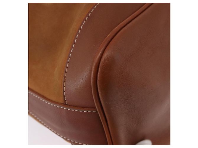 Borsa a Tracolla Burberrys Pelle Camoscio Marrone Oro Auth 196612A D'oro - vista 15