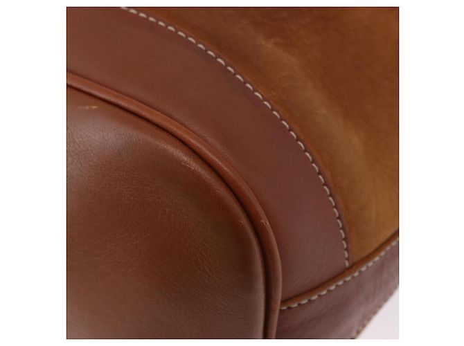 Borsa a Tracolla Burberrys Pelle Camoscio Marrone Oro Auth 196612A D'oro - vista 16