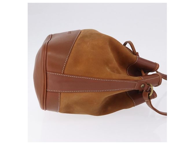 Borsa a Tracolla Burberrys Pelle Camoscio Marrone Oro Auth 196612A D'oro - vista 3