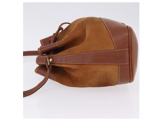 Borsa a Tracolla Burberrys Pelle Camoscio Marrone Oro Auth 196612A D'oro - vista 4