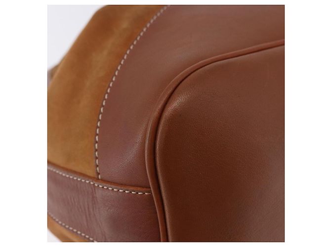 Borsa a Tracolla Burberrys Pelle Camoscio Marrone Oro Auth 196612A D'oro - vista 9