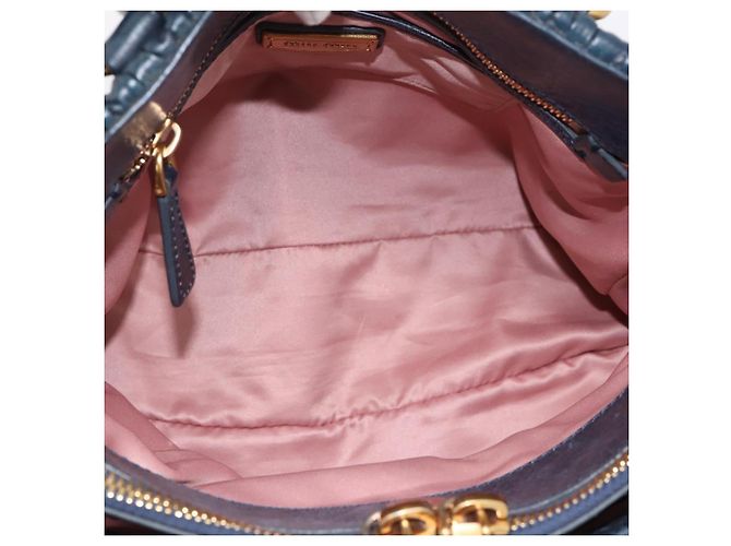 Borsa a mano Miu Miu Matelassé in pelle 2way Navy tono oro Auth 198679 Blu navy - vista 11