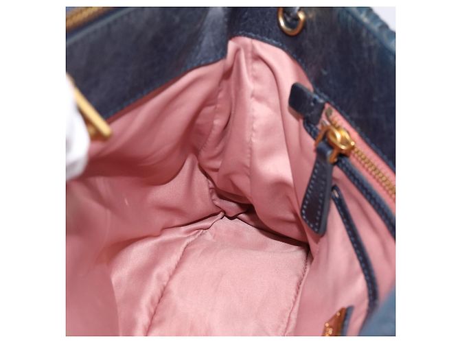Borsa a mano Miu Miu Matelassé in pelle 2way Navy tono oro Auth 198679 Blu navy - vista 19