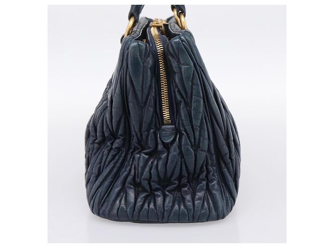 Borsa a mano Miu Miu Matelassé in pelle 2way Navy tono oro Auth 198679 Blu navy - vista 3