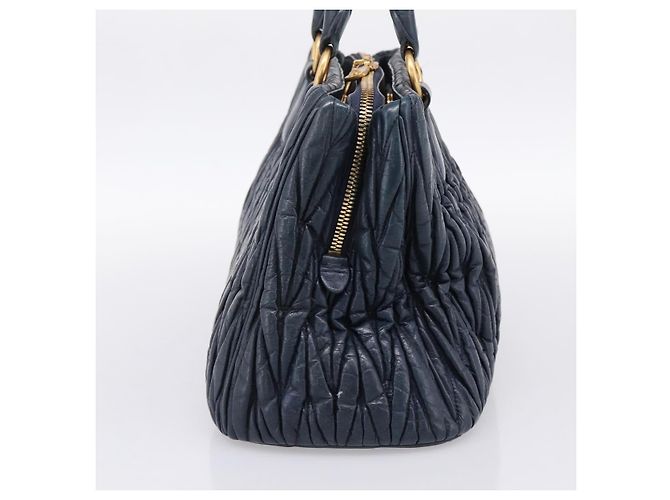 Borsa a mano Miu Miu Matelassé in pelle 2way Navy tono oro Auth 198679 Blu navy - vista 4