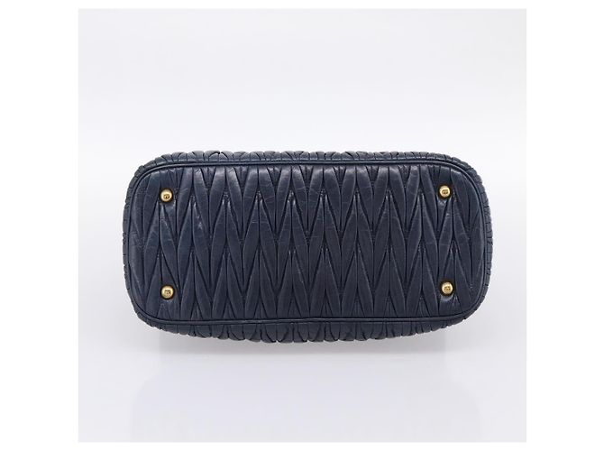 Borsa a mano Miu Miu Matelassé in pelle 2way Navy tono oro Auth 198679 Blu navy - vista 5