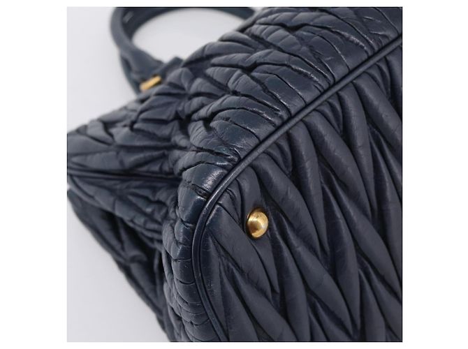 Borsa a mano Miu Miu Matelassé in pelle 2way Navy tono oro Auth 198679 Blu navy - vista 9
