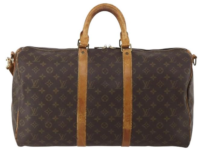 LOUIS VUITTON Monogram Keepall Bandouliere 50 Borsa Boston M41416 LV Auth 193378 Monogramma - vista 13