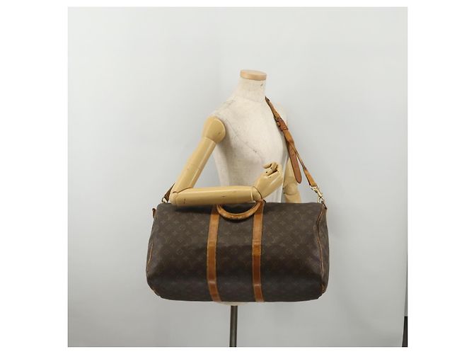 LOUIS VUITTON Monogram Keepall Bandouliere 50 Borsa Boston M41416 LV Auth 193378 Monogramma - vista 26