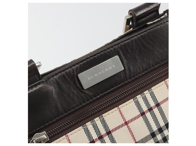 Borsa a tracolla BURBERRY Nova Check Canvas Beige Silver Auth 198716A Argento - vista 10