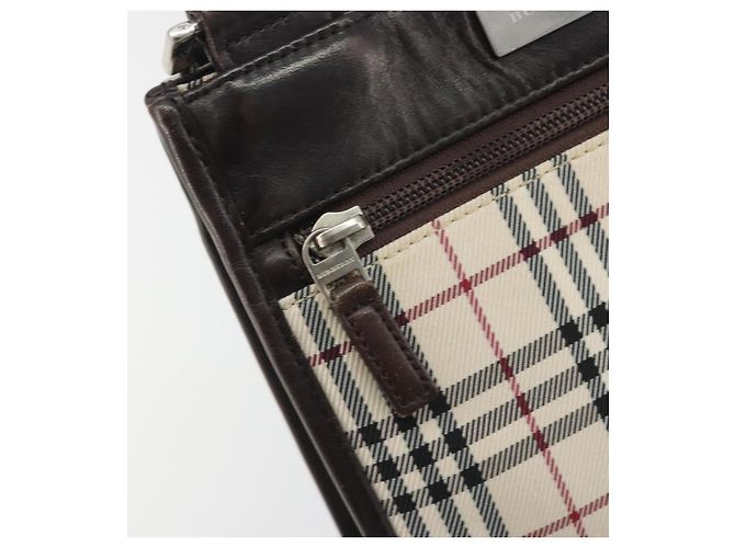 Borsa a tracolla BURBERRY Nova Check Canvas Beige Silver Auth 198716A Argento - vista 17