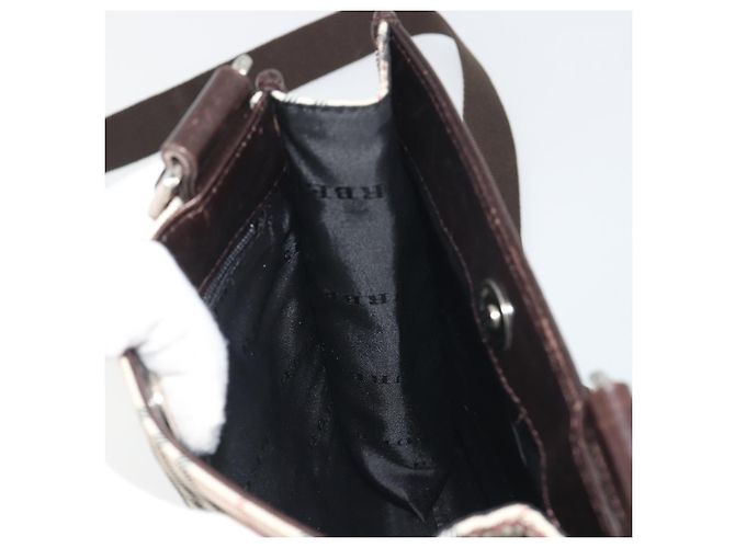 Borsa a tracolla BURBERRY Nova Check Canvas Beige Silver Auth 198716A Argento - vista 18