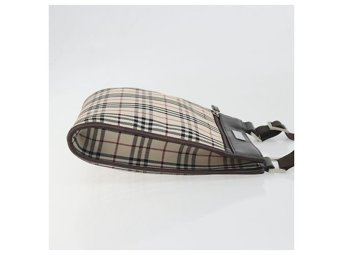 Borsa a tracolla BURBERRY Nova Check Canvas Beige Silver Auth 198716A Argento - vista 3
