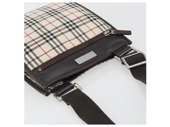 Borsa a tracolla BURBERRY Nova Check Canvas Beige Silver Auth 198716A Argento - vista 6
